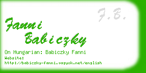 fanni babiczky business card